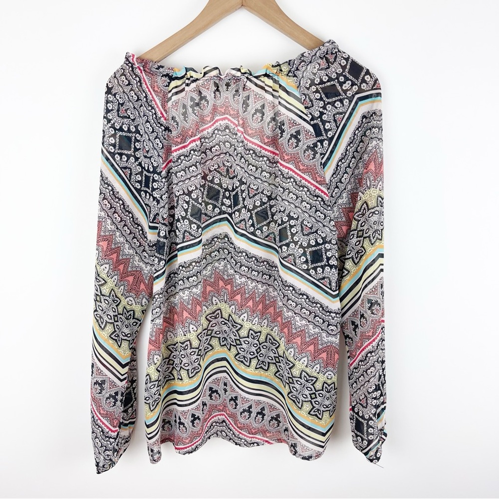 Democracy Moroccan Multicolor Patterned Top Size … - image 7